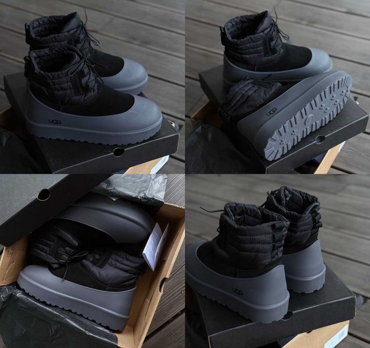Ботинки UGG Classic Mini Lace-Up Weather Black 36-45 Натур Замша! Хит!