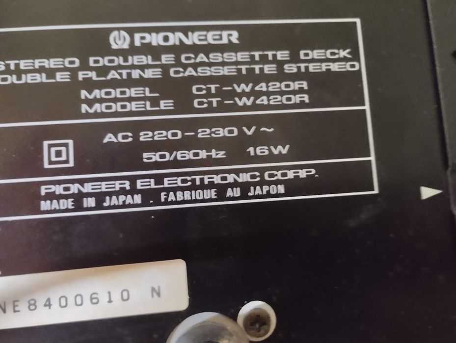 Deck cassetes pioneer ct-w420r