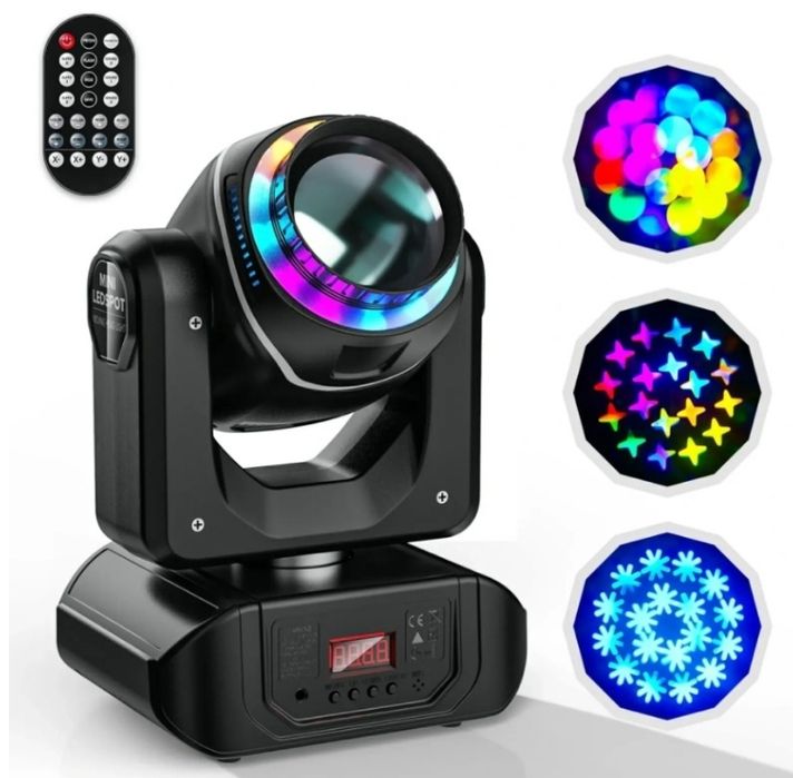 Głowa ruchoma U'King 100W, mocna, pryzma, 8GOBO, pilot, bdb, gwarancja