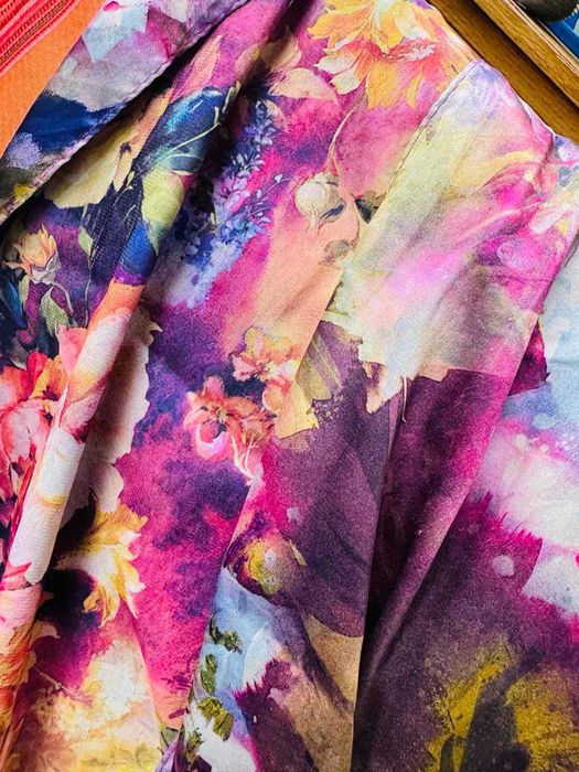 Женский палантин, 180×70 см, шелк+вискоза, яркий и роскошный!