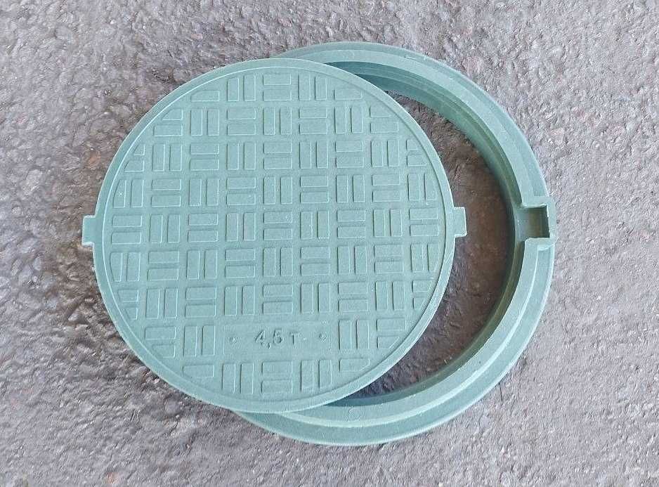 Люк каналізаційний Євро А15 зелений з діаметром 760 мм