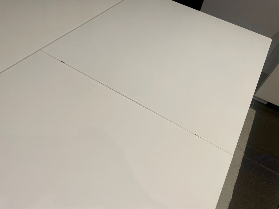 Mesa jantar branco lacado - extensível [Woodspace]