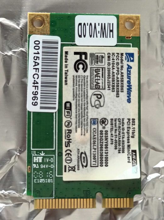 Mini PCI Express 802.11b/g WiFi64297943221890120