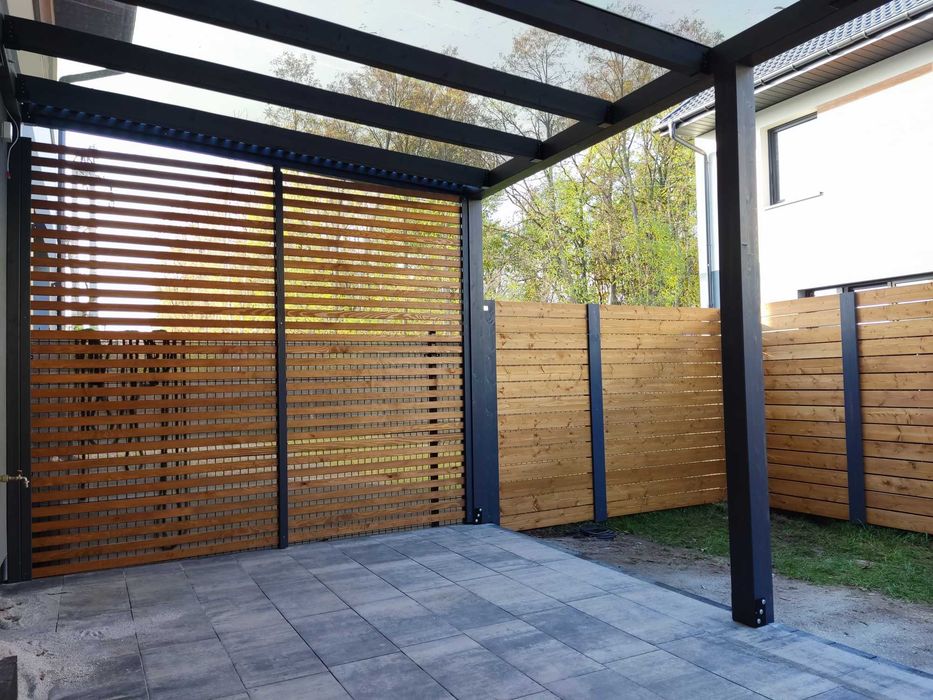 nowoczesna zabudowa tarasu, balkonu  | na wymiar | premium | terminowo | poliwęglan | zadaszenie | pergola | altanka | ścianki | konstrukcja drewniana