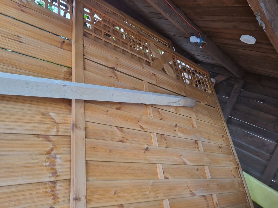 Płot,panel drewniany, Bornholm, deski,ogrodzenie  kwiatek