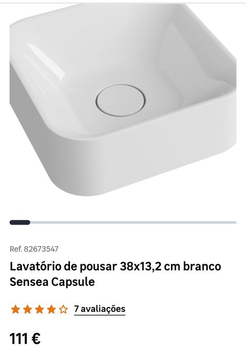 Lavatório NOVO de pousar 38X13,2 cm muito modernoo