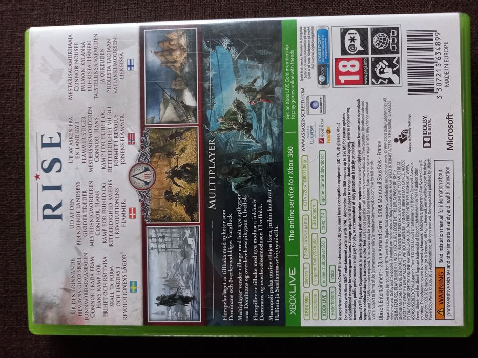 Gra Assassins Creed 3 na konsolę xbox 360