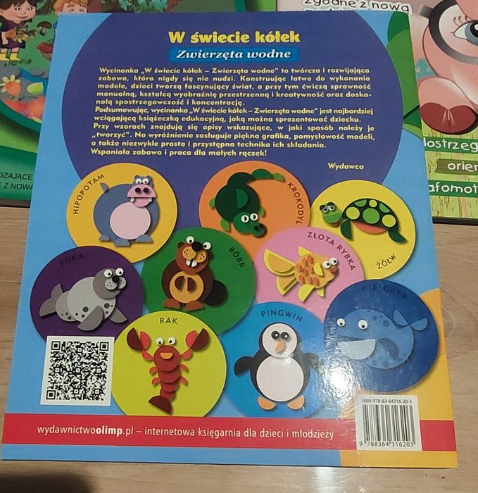 Książki gry zabawy szlaczki zagadki kółka origami