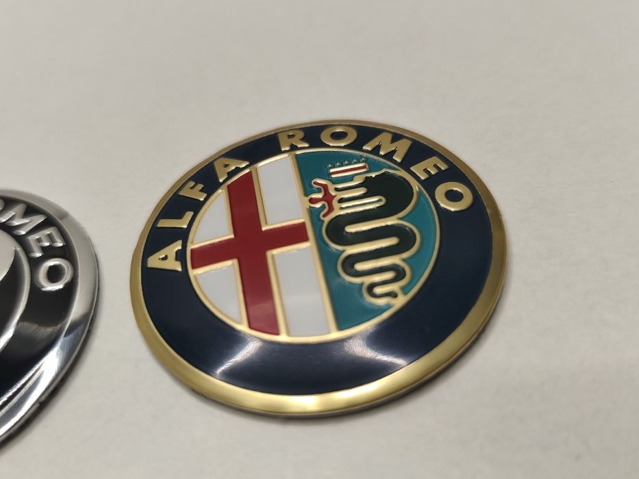Emblema Símbolo Logótipo Volante Alfa Romeo 40mm Mito Giulietta 147 156 159 GT Brera Giulia Stelvio Alumínio Novo Centro