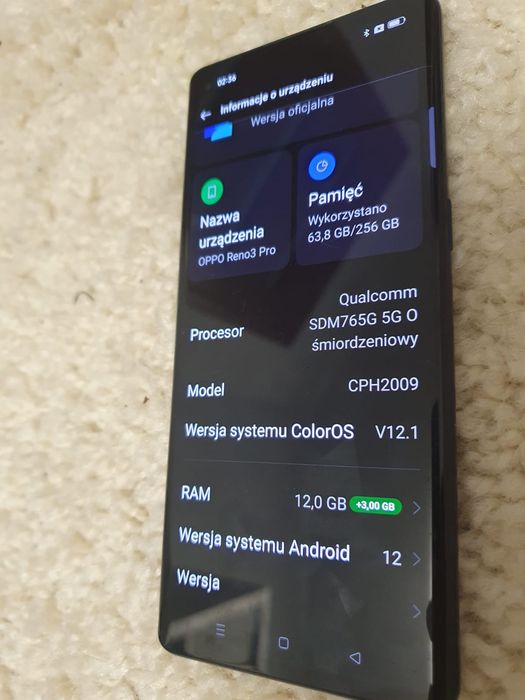 OPPO Reno3 Pro 5G 12GB RAM/256GB Pamięć