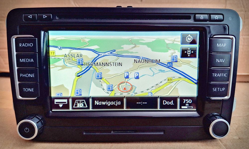 Radio RNS 510 LED VW Jetta Passat Golf Touran Tiguan Polo KOD, MAPY