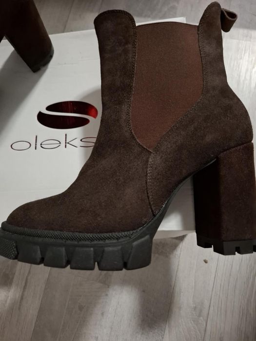 Botki skórzane Oleksy rozmiar 40 brązowe