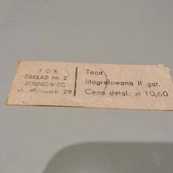 Taca metalowa litografowana z PRL-u