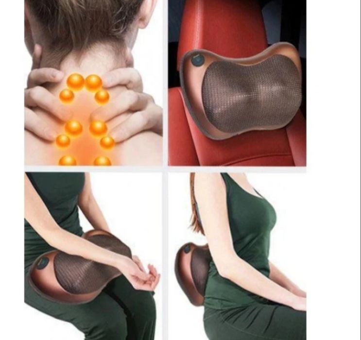 Роликовый массажер,подушка для спины и шеи Massage pillow GHM 8028, 8