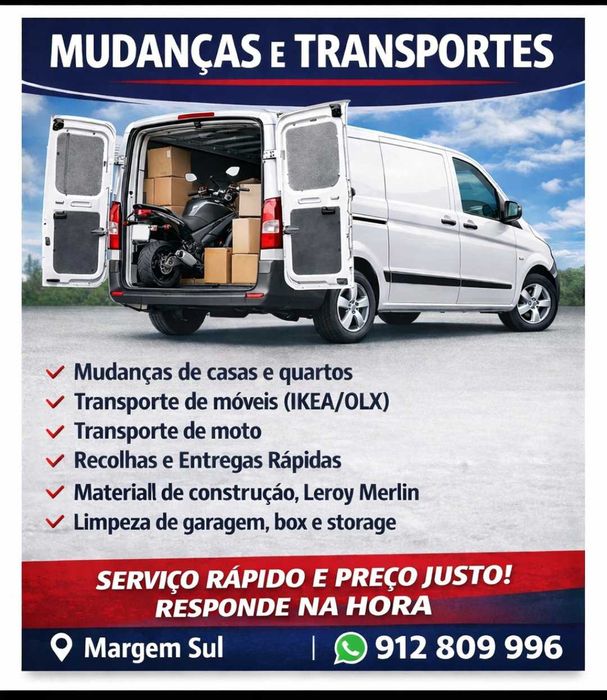MUDANÇAS EM GERAL, transporte de motas limpeza de garagem e storagen