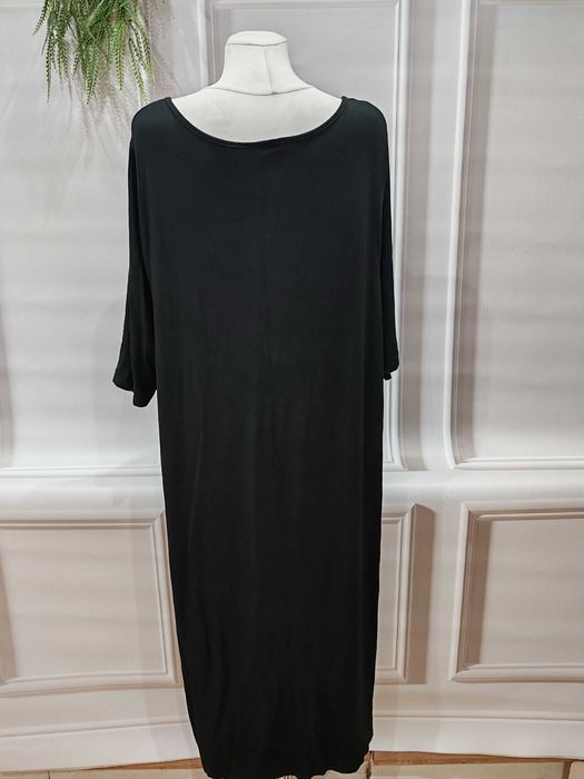 Czarna wygodna sukienka ciążowa midi Bump&up roz 54/56 wiskoza/elastan