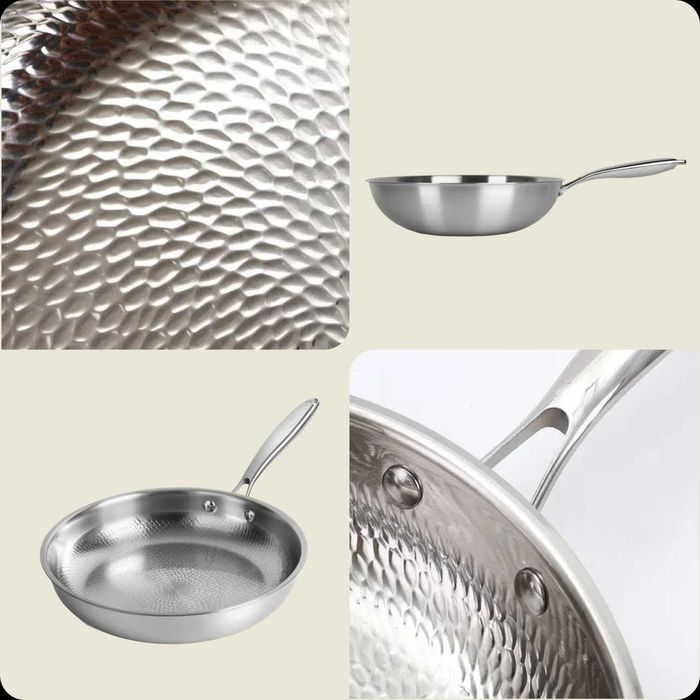 Panela Profissional em Titânio Martelado com Tampa