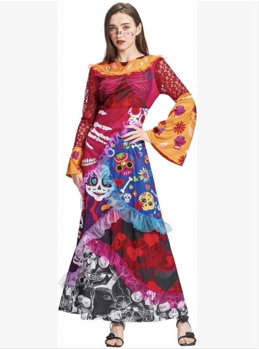 La Catrina Dia de los muertos czaszki halloween  roz.XL