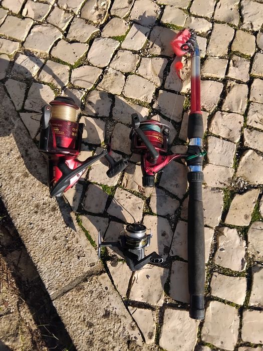 8 Carretos e 3 canas de pesca