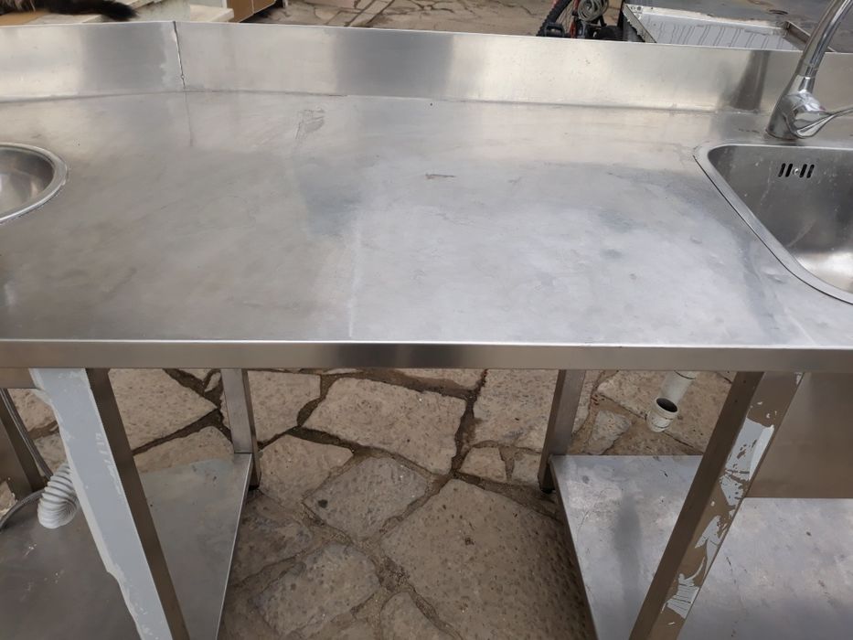 Bancada lavaloiça 2,30mts.completo industrial.