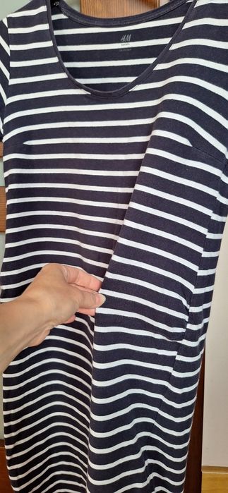 Sukienka M H&M Mama ciążowa bawełna w paski