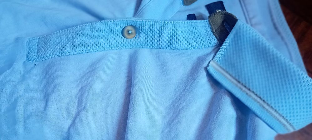 Polo Massimo Dutti Homem Manga Curta Azul Original Tamanho L