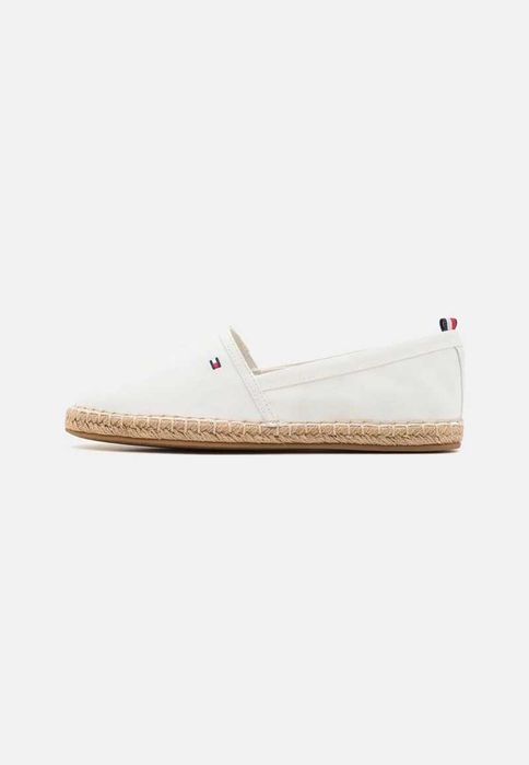 Oryginalne buty espadryle Tommy Hilfiger ecru białe