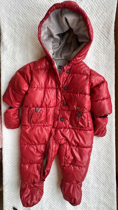 Дуже теплий зимовий червоний комбінезон 6 місяців 67 см
