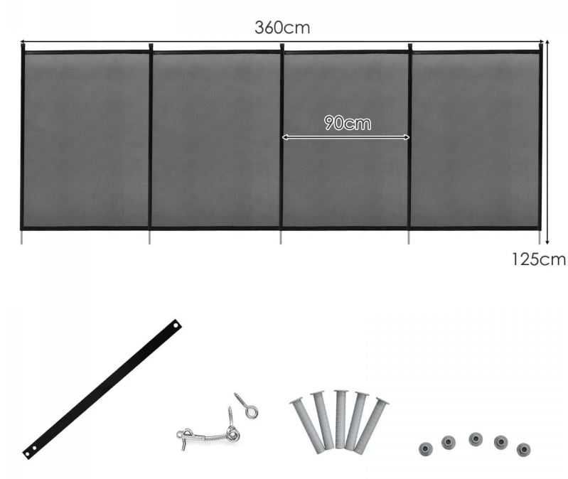 Siatka odgradzająca zabezpieczenie basenu parawan 122 x 366 cm