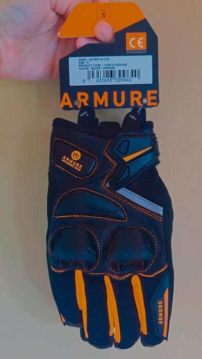 Luvas Motard Armure S Pretas/Laranja