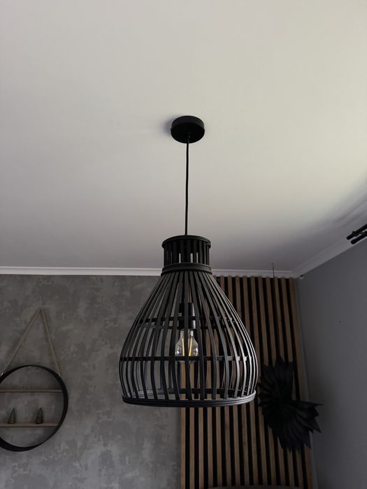Lampa wisząca sufitowa Karlsson Jysk bambusowa bambus czarna