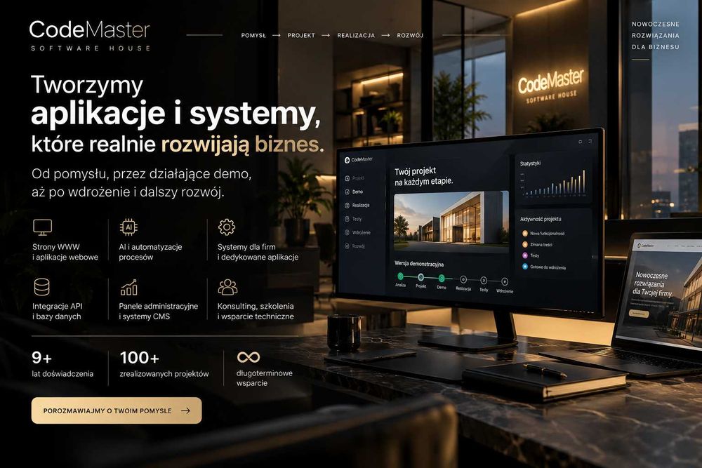 Aplikacje webowe | Strony internetowe | SYSTEMY DLA FIRM | Programista Agent AI C++ strony WWW automatyzacje API Szkolenia IT