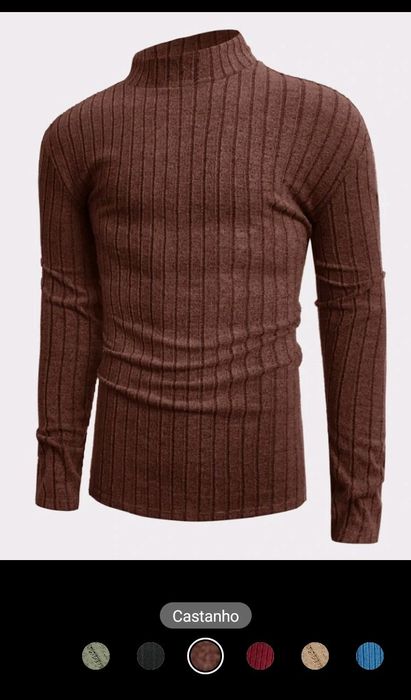 Men's Ribbed Neck T-shirt, Size 62 (4XL).