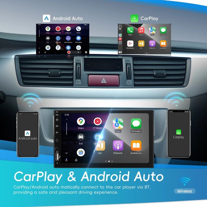 Autorrádio 1Din 7" CarPlay/Android Auto | Bluetooth USB | Mirror Link