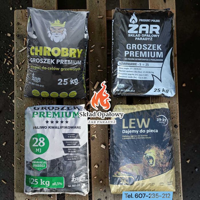 Groszek PREMIUM Węgiel 28-26MJ SUCHY BrakSpieków