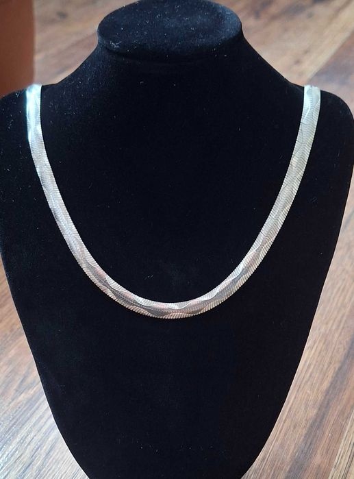 Srebrny szeroki naszyjnik 925 23 gr