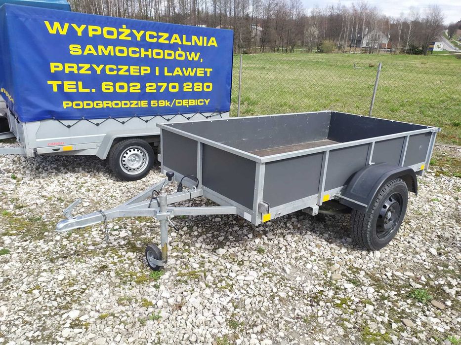 Wynajem Dłużyca 6 m DMC 750 kg,Wynajem Przyczep, Lawet, Wywrotek