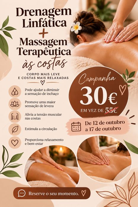 Drenagem linfatica + massagem as costas
