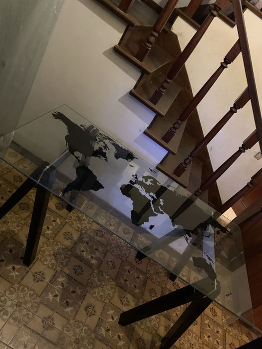Mesa Secretária de Designer Francês Habitat "Archi" (Tréteaux) – Edição Vintage em Wengé e Aço Escovado (160cmx81)