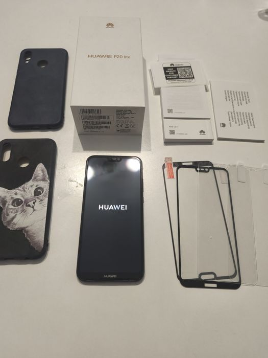 Huawei p20 lite telefon używany smartfon zestaw etui 2x szkiełko 4x