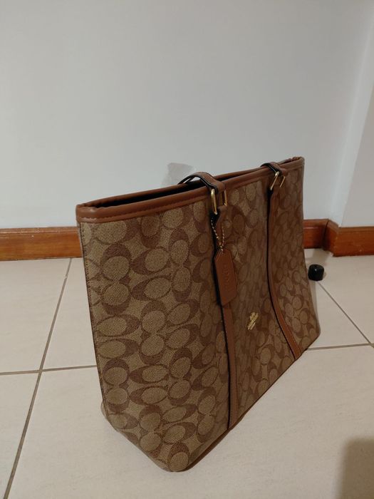 Mala coach bege/castanho