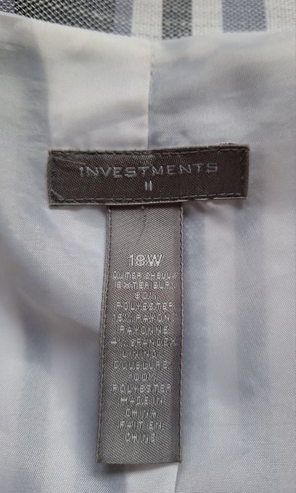 Klasyczna elegancka marynarka żakiet w kratę plus size 46 Investments