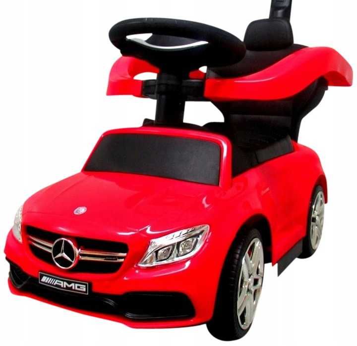 Jeździk Pchacz 2w1 Mercedes AMG c63 Muzyka+KLAKSON czerwony