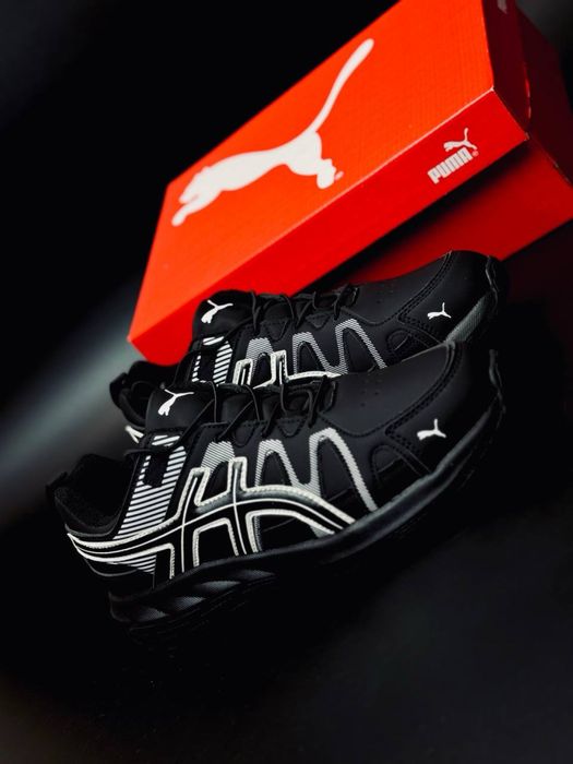 Мужские кроссовки пума черные стильные красовки puma black