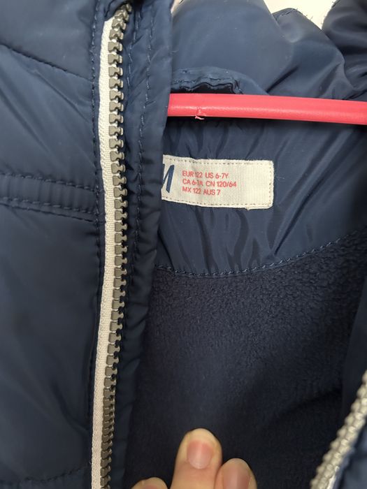 Kamizelka, bęzrękawnik granatowy H&M, rozm 122