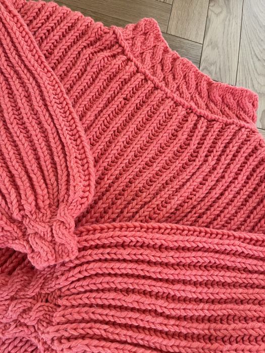 Sweter wełniany koralowy/pomarańczowy