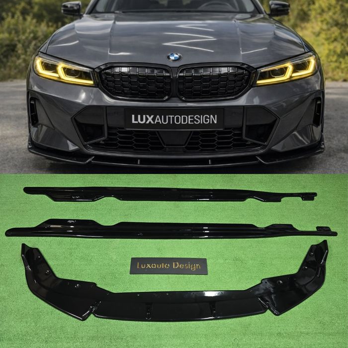 Комплект обвес BMW 3 G20 М пакет LCI тюнинг губа сплиттер лезвия порог