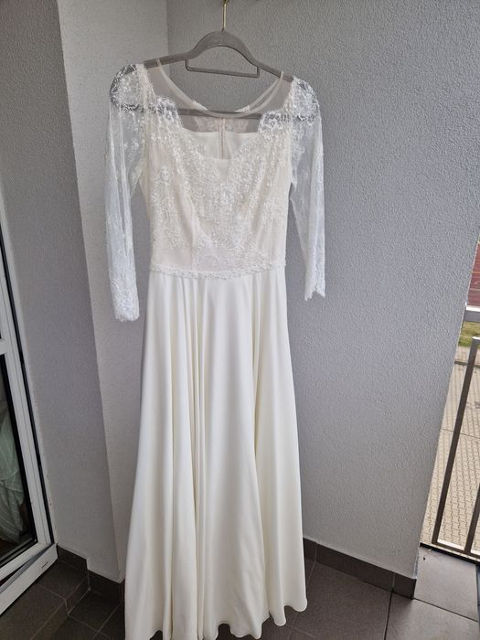 Suknia ślubna szyfon koronka