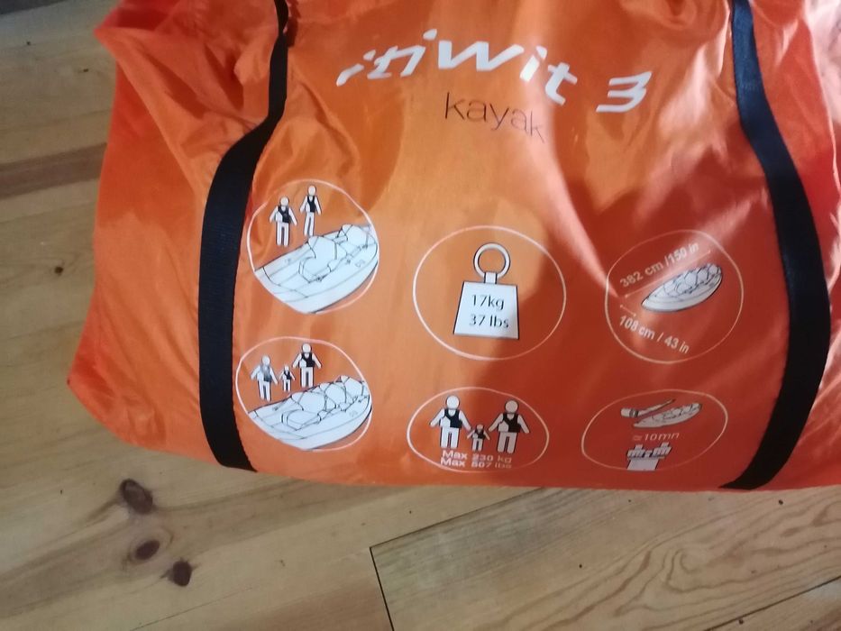 Kayak Tribord Itiwit 3 +págaias e + 3 coletes semi novo