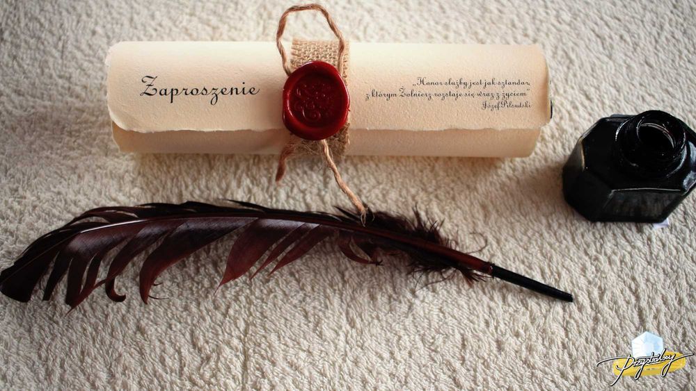 Staropolskie zaproszenia, Rulon, Zaproszenia na papierze czerpanym